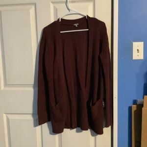 Women’s Charlotte Russe Burgundy open Front Cardigan Sweater Size M